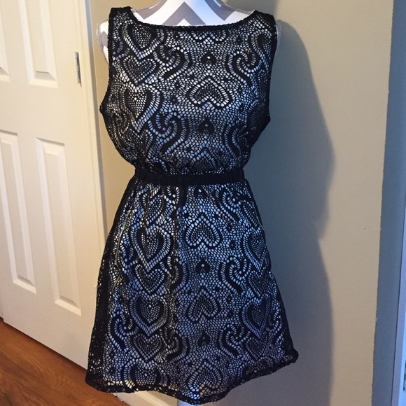 Black Embroidered lace tank dress - Picture 1 of 4