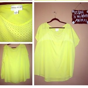 AVA & VIV GREEN BLOUSE** FLOWY AND BRIGHT