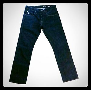 Mens G-Star Victor 3301 Straight dark jeans 34x31