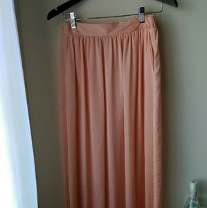 Silky Pink Maxi Skirt