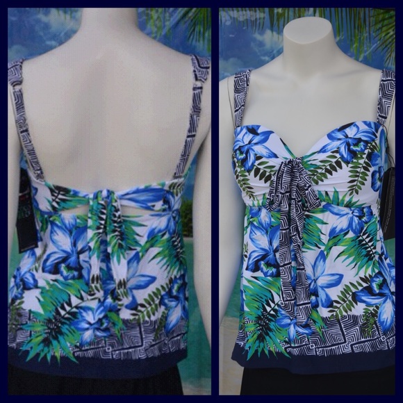 NEW COCO REEF tankini swim top white suit 32 34 DD - Picture 2 of 4