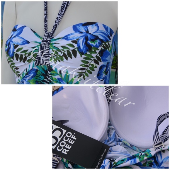 NEW COCO REEF tankini swim top white suit 32 34 DD - Picture 3 of 4
