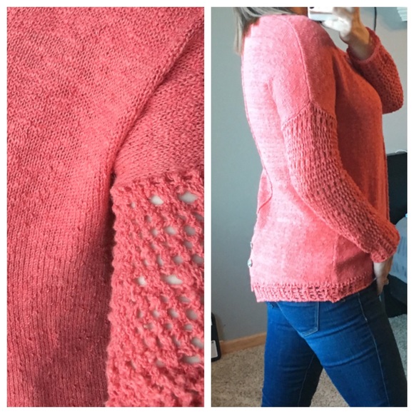 Reserved
🎀Coral Knit Button back Sweater - Picture 2 of 4