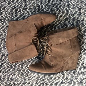 Tan Wedge Booties!