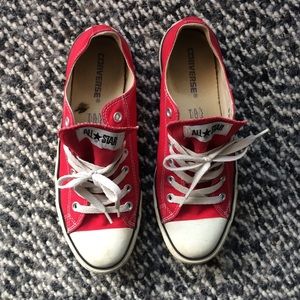 Red Worn In Converse All Stars!