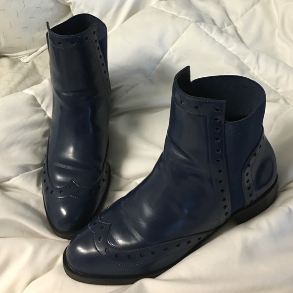 Zara Navy Chelsea Boots
