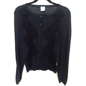 Navy Blue Valentino Lace Cardigan