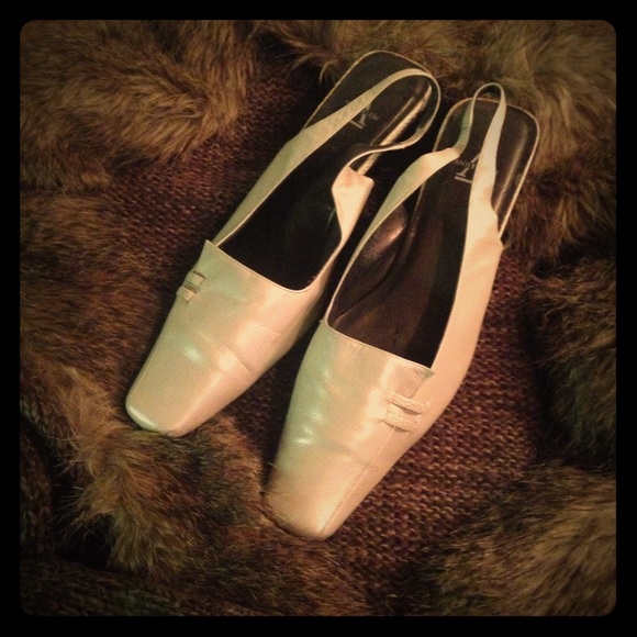 Anne Klein Leather Sling Back Shoe