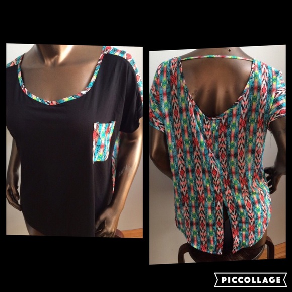 NWT Split Back Aztec Print Top - Picture 3 of 3
