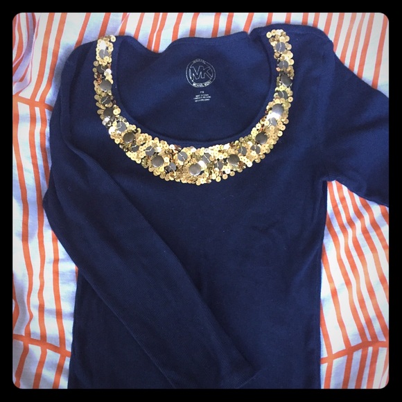 Michael Kors r black top with sequins