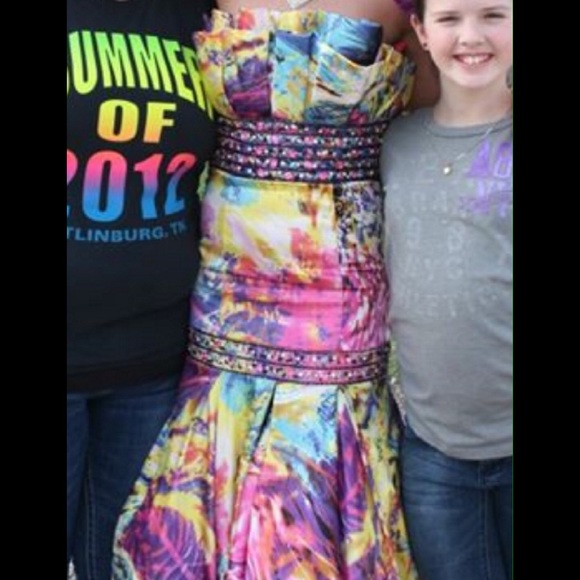 PROM DRESS!!! Multi color strapless