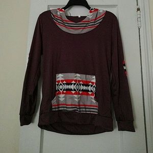 Hoodie with aztec print