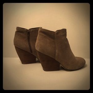 Suede wedge ankle booties