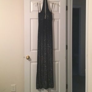 Sliver and black ombré halter formal/evening dress