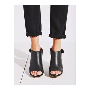 Black peep toe bootie