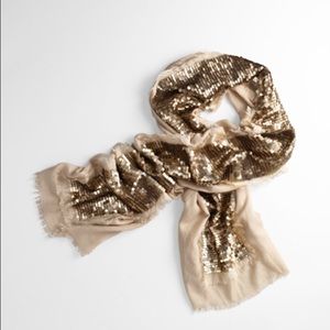 Tory Burch Gold Sequin Scarf