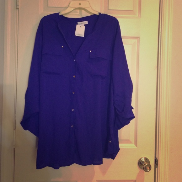 Plum Calvin Klein dress shirt.