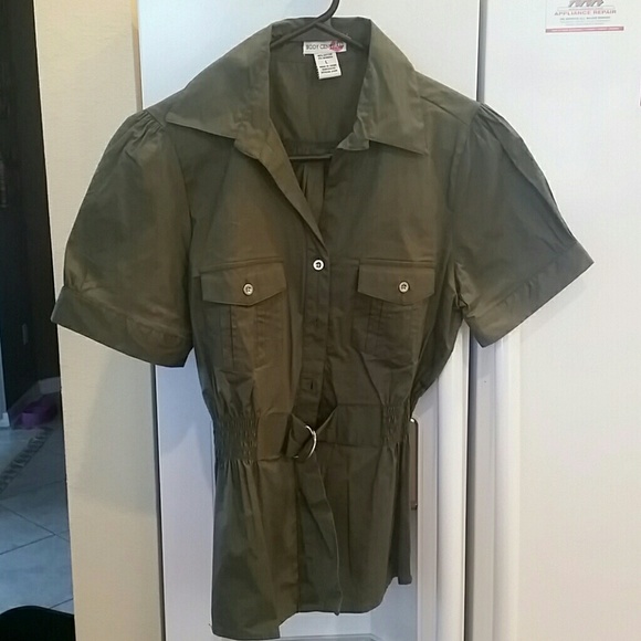 Dressy green button down top. New