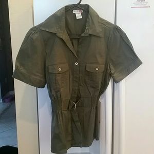 Dressy green button down top. New