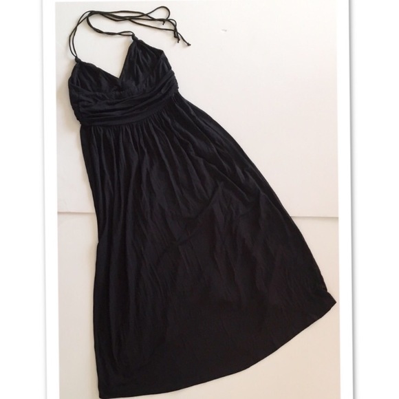 TART BLACK HI-LOW HALTER LONG DRESS - Picture 3 of 4