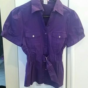 Purple Dressy/casual button down shirt. New