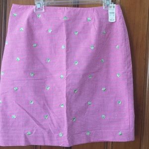 🍉🍋Talbots NWT Checkered Skirt with Embroidery🍋