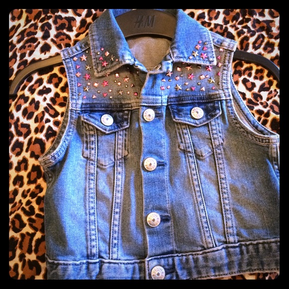 Gently worn Toddler Girl denim vest w/ studs