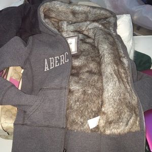 brand new full fur hoodies Abercrombie