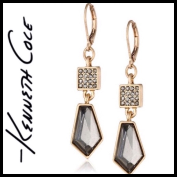 Pave and faceted bead drop earring in gold