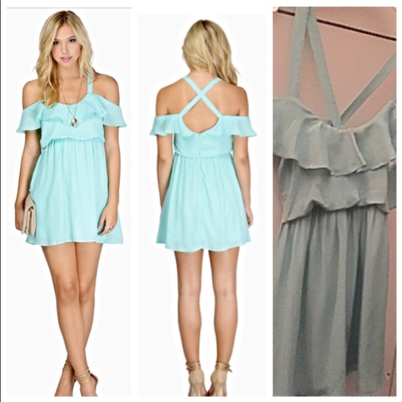 Tobi Dresses & Skirts - Off-the-shoulder criss-cross back dress from Tobi