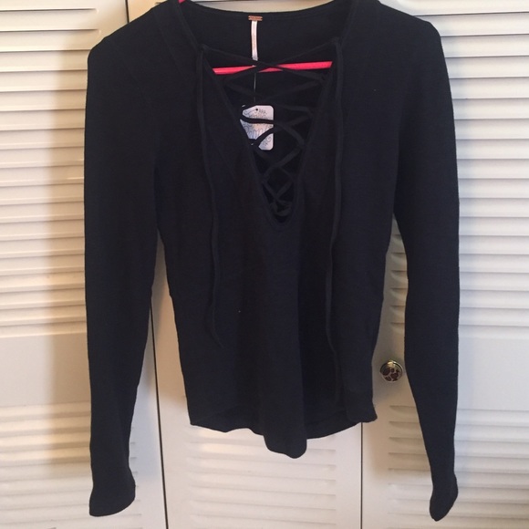 Free People Lucky Lace Up Top