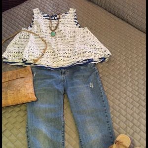 Anthropologie SUPER Fun Crochet Sleeveless Top.