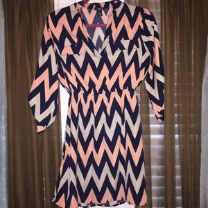 Pink and Blue Chevron Dress