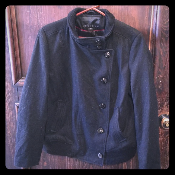 Black short pea coat