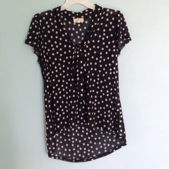 Black and white polka dot blouse