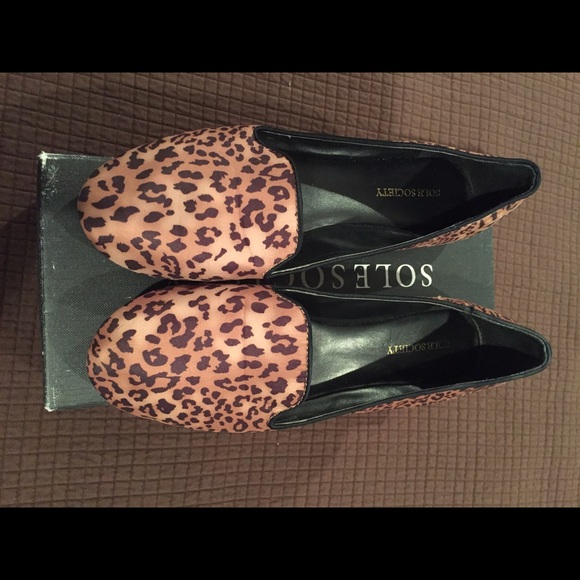 Sole society leopard print smoking flats