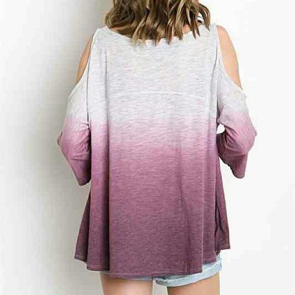 NEW OMBRÉ COLD SHOULDER TOP❗️Closet Closing❗️ - Picture 3 of 4