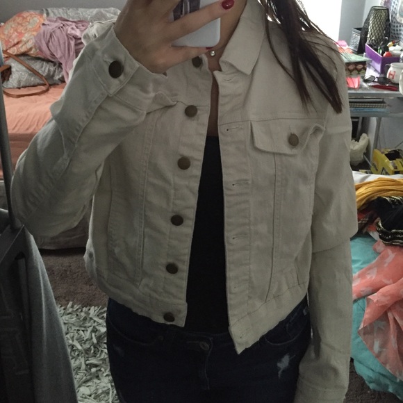 Cream jean jacket - Picture 2 of 3