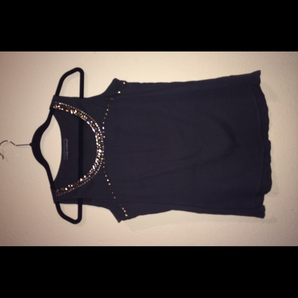 Dark gray sleeveless blouse