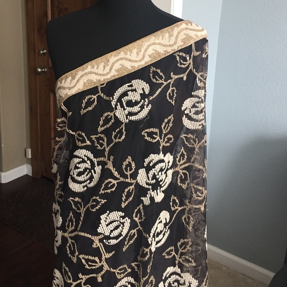 Brand new Indian black net sari saree - Picture 3 of 4