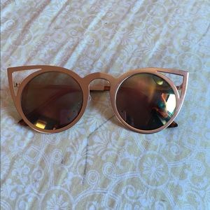 Sunglasses .rose gold cat eye
