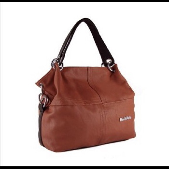 Handbags - Leather Handbag with Shoulder  / Cross Body Strap