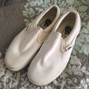 Vans women's classic slip-on shoe white 8.5