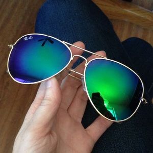 Green Ray Ban Flash Lens