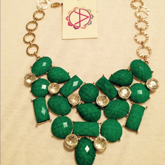 Stone and gold necklace