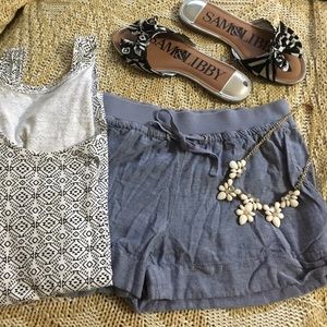 F21 Denim Drawstring Shorts