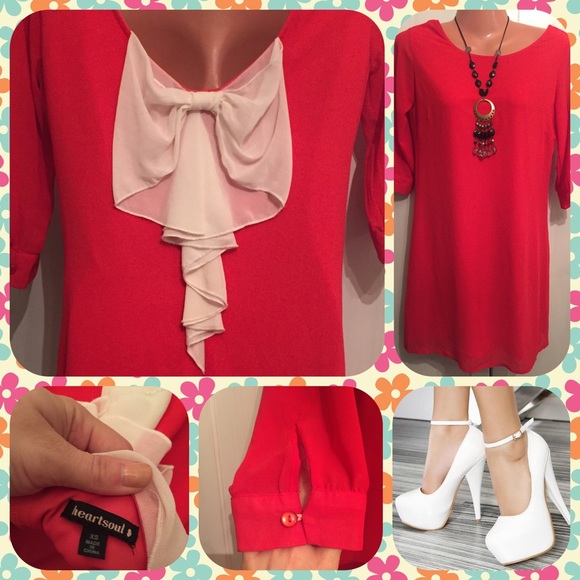 Coral Dress Big White Bow