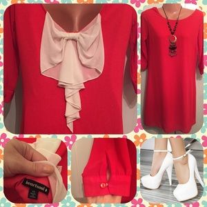 Coral Dress Big White Bow