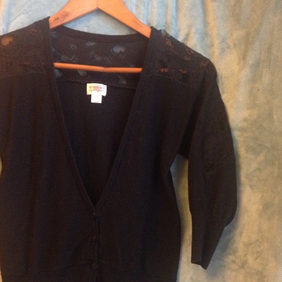 Black Lace 3/4 Length Sleeve Cardigan