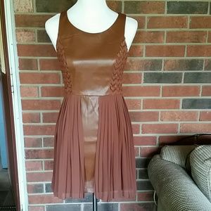 New brown faux leather dress